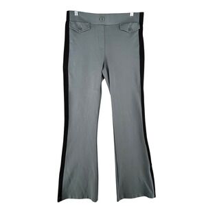 Betabrand Black Grayish Green Flare Casual Pants Womens Large 32x29 Stretch Yoga